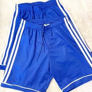 Adidas Blue 3-Stripe Athletic Shorts XS – One NWT, One NWOT, 7” Inseam